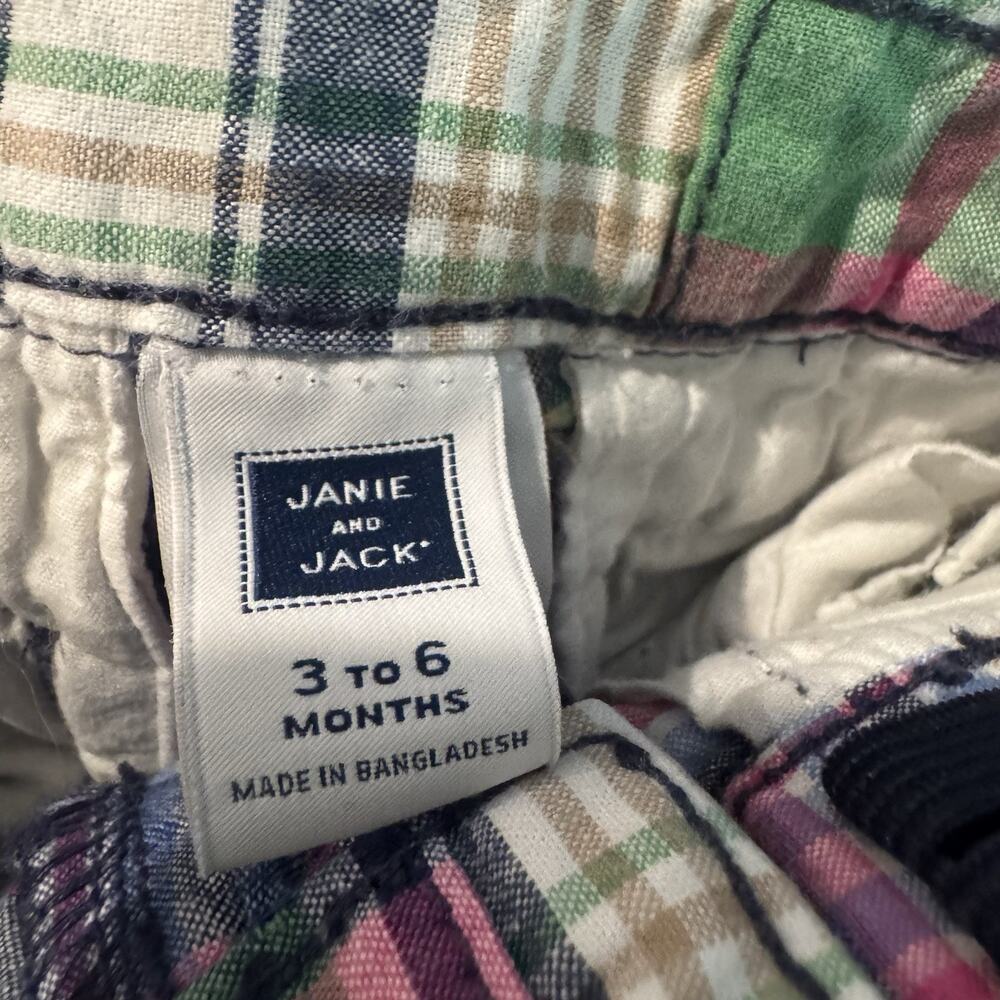 Janie and Jack Baby Boys Plaids Checks Solid Patchwork Shorts Blue Size 3-6M - Picture 2 of 4